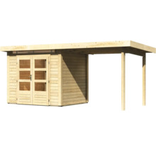Gartenhaus Karibu Skandi 2 inkl. Anbaudach 2,35 m 492 x 232 cm natur