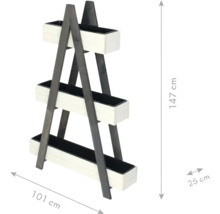 Pflanzentreppe mit drei Ebenen, Holzkonstruktion, Abmessungen 147 cm Höhe, 101 cm Breite, 25 cm Tiefe