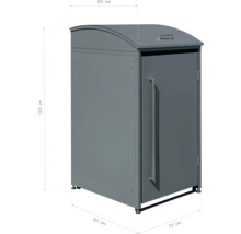 Mülltonnenbox für den Aussenbereich mit einer Tür und einer Klappe