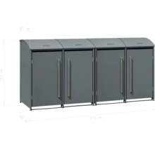 Mülltonnenbox für vier Mülltonnen