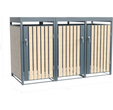 Mülltonnenbox für drei Mülltonnen mit Holzverkleidung