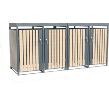 Mülltonnenbox für drei Mülltonnen