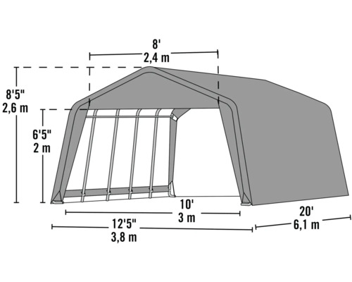 Abmessungen einer Lagerhalle
