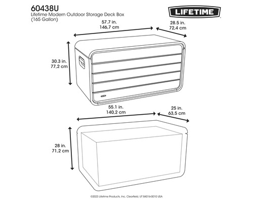 Abmessungen der Lifetime Gartenbox