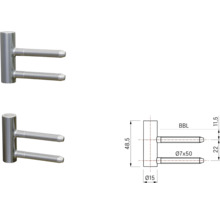 Zeichnung eines Handtuchhalters mit Abmessungen