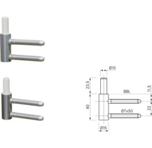 Produktdarstellung eines Halters mit Maßen