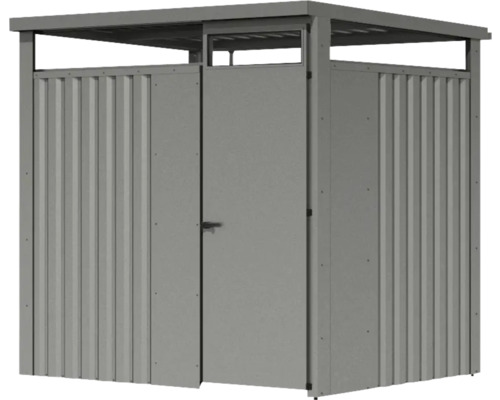 Metall Gerätehaus mit Tür und Lamellenwand