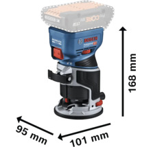 Bosch Professional GKF 18V-8 Akku Oberfräse mit Abmessungen