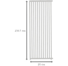 Illustration eines Raumteilers mit den Maßen 236,5 cm Höhe und 93 cm Breite.