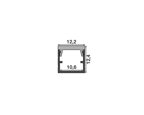 Schema eines LED-Profils mit Abmessungen