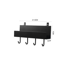 Wandgarderobe mit vier Haken und Ablagefach