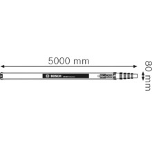Bosch GR 500 Professional Messlatte mit einer Länge von 5000 mm und einer Breite von 80 mm.