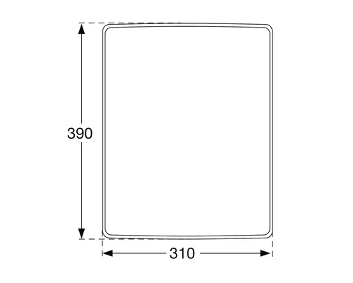 Technische Zeichnung mit Maßangaben: 390 x 310.