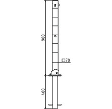 Absperrpfosten 70 x 70 mm umlegbar mit Profilzylinderschloss