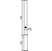 Technische Zeichnung eines Pfostens mit den Maßen 950 und 400 sowie einem Durchmesser von 76.