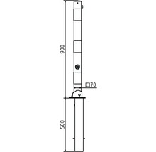 Absperrpfosten 70 x 70 mm umlegbar und herausnehmbar