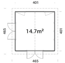 Pavillon Palmako Isabella 14,7 m² 401 x 401 cm natur