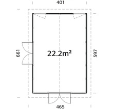 Pavillon Palmako Isabella 22,2 m² 597 x 401 cm weiß