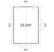 Pavillon Palmako Isabella 22,2 m² 597 x 401 cm weiß