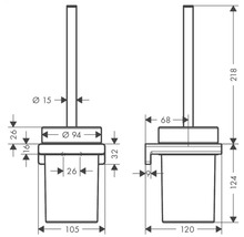 Technische Zeichnung einer WC-Garnitur mit Maßangaben