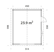 Grundriss eines Gartenhauses mit Maßen