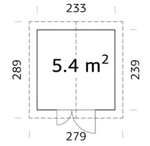 Gartenhaus Palmako Nils 5,4 m² inkl. Fußboden 279 x 289 cm dunkelgrau