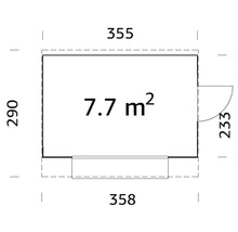 Marktstand Palmako Kira 7,7 m² inkl. Fußboden 355 x 290 cm weiß