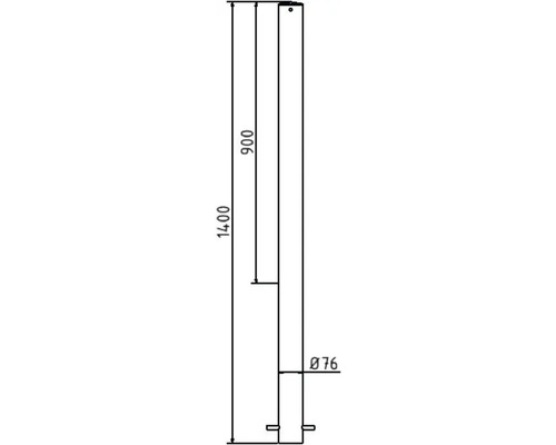 Technische Zeichnung eines Rohres mit Maßangaben
