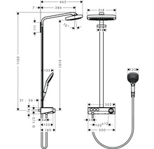 Duschsäule hansgrohe Raindance Select E 300 3jet mit Thermostat chrom glänzend 27127000