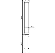 Stilpoller Stahlrohr Ø 108 mm herausnehmbar mit Dreikantverschluss ohne Öse