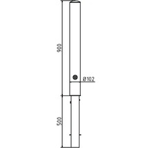 Edelstahlpfosten Ø 102 mm Überflur ca. 900 mm geschliffen gewölbte Kopfform