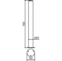 Edelstahlpoller Ø 154 mm geschliffen mit Flachkopf ortsfest