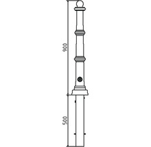 Alu-Stilpoller anthrazitgrau beschichtet (Eisenglimmer), ca. 900 mm Überflur, Aluminiumguß mit Stahlrohrkern ohne Öse