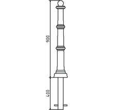 Alu-Stilpoller anthrazitgrau beschichtet (Eisenglimmer), ca. 900 mm Überflur, Aluminiumguß mit Stahlrohrkern