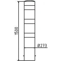 Stahlrohrpoller Ø 273 x 5 mm ortsfest, zum Einbetonieren gelb / schwarz
