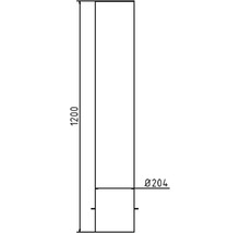 Edelstahlpoller Ø 204 mm geschliffen mit Flachkopf ortsfest