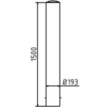 Technische Zeichnung eines Zylinders mit den Maßen 1500 mm Höhe und 193 mm Durchmesser.