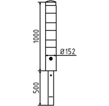 Stahlrohrpoller Ø 152 x 3,2 mm herausnehmbar, mit Dreikantverschluss gelb / schwarz mit Dreikantverschluss