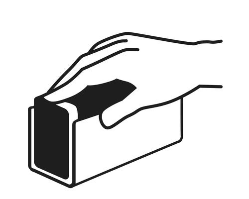 Symbol für Schleifklotz in der Hand