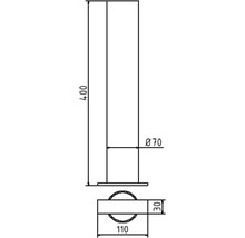 Bodenhülse mit Erdanker Ø 70 mm für herausnehmbare Absperrpfosten mit Ø 60 mm ohne Verschluß H = 400 mm