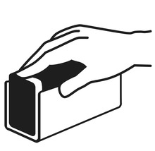 Symbol für die Nutzung eines Schleifklotzes.