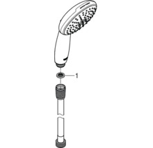 Handbrause mit Brauseschlauch und Dichtung