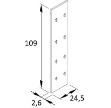 Technische Zeichnung eines HORNBACH Zubehörträgers mit Maßangaben