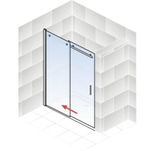 Illustration einer Duschkabine mit Schiebetür