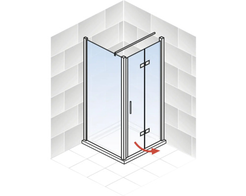 Duschkabine mit Drehtür im Badezimmer