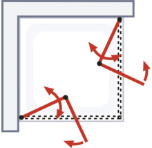 Illustration einer Markise mit flexiblem Gelenkarm