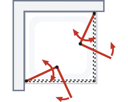 Illustration einer Markise mit flexiblem Gelenkarm