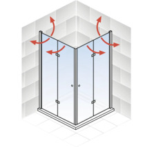 Eckdusche mit Belüftungsanzeige