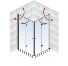 Illustration einer Duschkabine mit Belüftungssystem