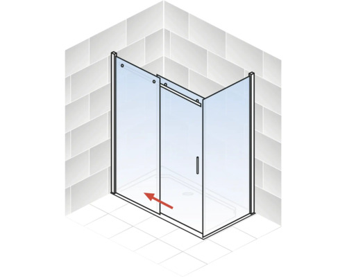 Eckdusche mit Glasschiebetür